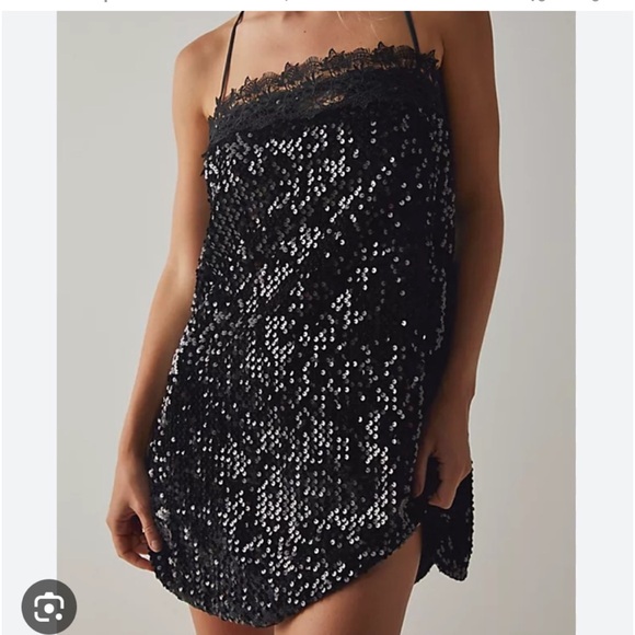 Free People That Girl Sequin Mini Slip Dress - Picture 2 of 2